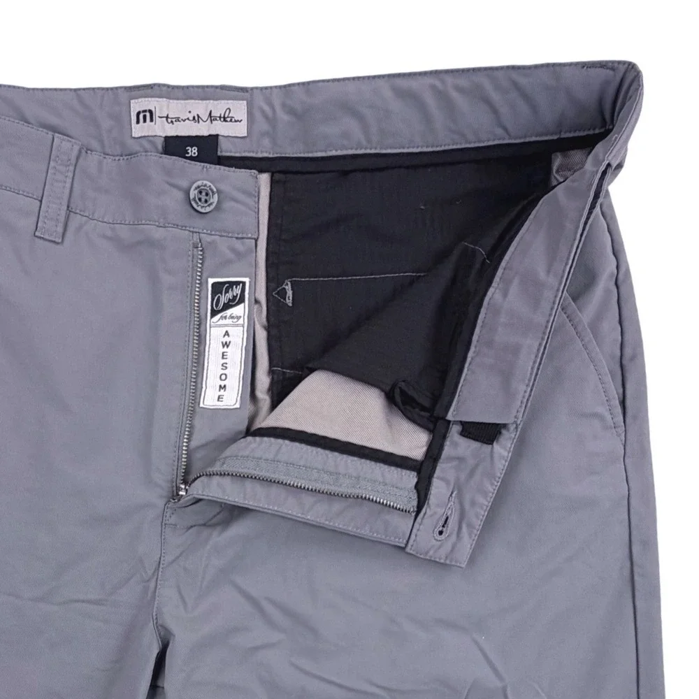 TravisMathew Beck Golf‎ Shorts Men 38 Gray Nylon Performance Stretch Casual 10